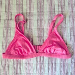 Xhilaration Hot Pink Ribbed Triangle Swim Bra